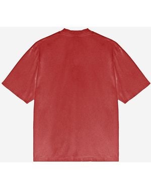 Balenciaga Cotton T-Shirt With Logo Print T-Shirts - Red