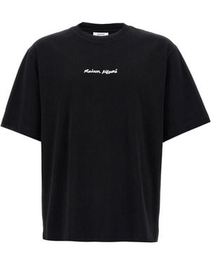 Maison Kitsuné Logo-Embroidered Cotton T-Shirt - Black