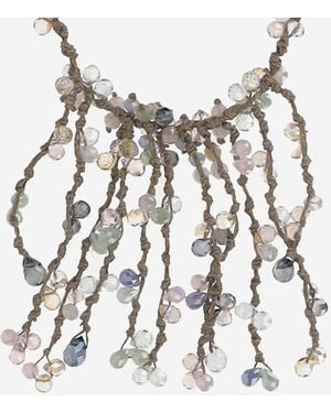 Mela Necklace Vqueen Crystals Natural Fibers - Multicolor