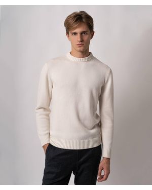 Larusmiani Crewneck Cashmere Jumper Bergen Knitwear - Natural