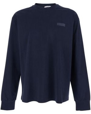 Givenchy Long-Sleeved T-Shirt With Chest Logo Patch - Blue