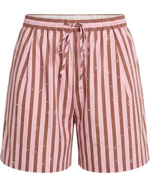 Essentiel Antwerp Jeeuw Rhinestone Mini Shorts - Red