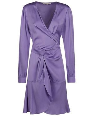 Silk95five Short Silk Dress - Purple