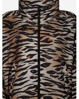 Pinko Dotty Jacket With Animal Print Polyester - Black