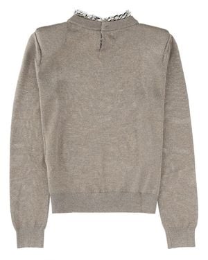 Circus Hotel Circus Hotel Link Chain Viscose Sweater - Gray