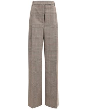 Rohe Prince Of Wales Wide Leg Trousers - Grey