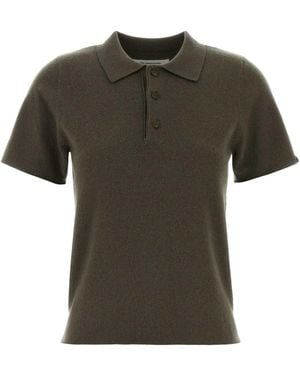 Extreme Cashmere Army Stretch Cashmere Blend Salamander Polo Shirt - Green