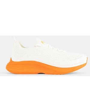 Athletic Propulsion Labs Techloom Zipline Running Trainer Ivory Molt Sole - Orange
