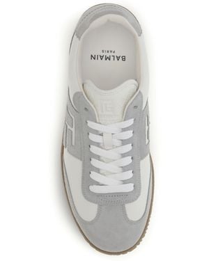 Balmain Sneakers Swan Suede And Smooth Leather Sneakers - White
