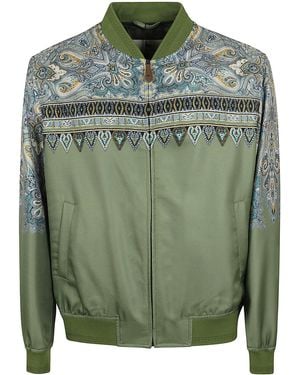 Etro Bomber Silk Giacca - Green