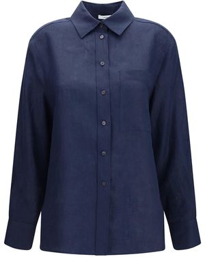 Lardini Long-Sleeved Linen Shirt - Blue