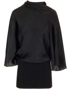 Rick Owens Charmeuse Viscose Cylinder Neck Top - Black
