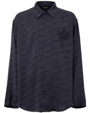 Balenciaga Viscose Dress Shirt - Blue