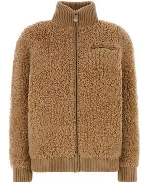 Prada Camel Wool Blend Cardigan - Brown