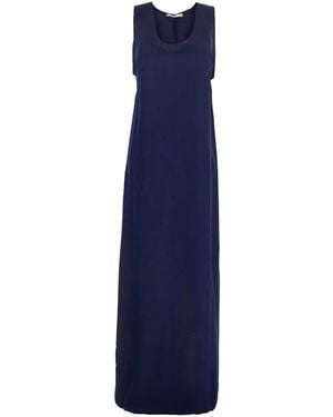 Jucca Long Dress With U-Neck And Back Closure - Blue