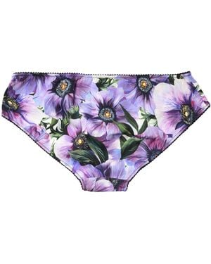 Dolce & Gabbana Dolce & Gabbana Silk Floral Brief Panty - Blue