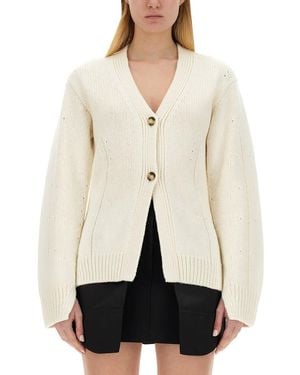 Helmut Lang Tailored Cardigan With Deep V-Neckline - White