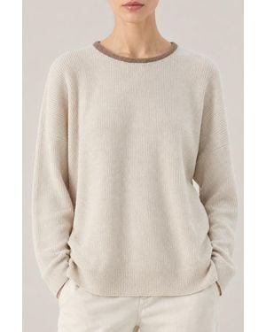 Brunello Cucinelli Marble Wool Sweater Clothing - Natural