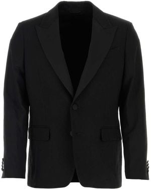 Etro Black Stretch Wool Blazer