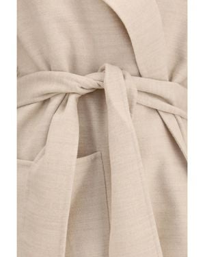 Fabiana Filippi Belted Double Wool Coat - Natural
