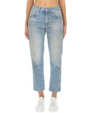 Brunello Cucinelli Straight Trousers With Shiny Bartack - Blue