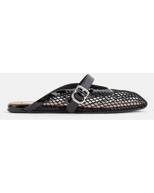 Maison AlaïA Flat Mesh Mules Sandal - White