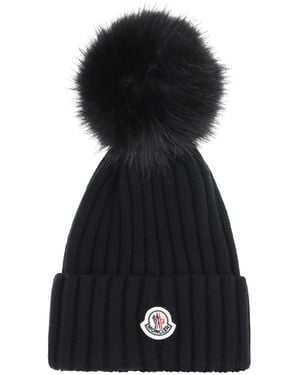 Moncler Wool Pom Pon Hat - Black