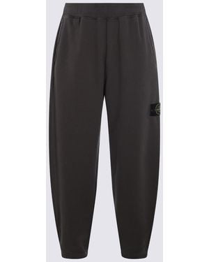 Stone Island Dark Cotton Trousers - Black