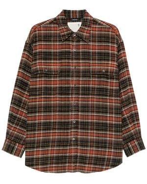 R13 Shirt Dark Plaid - Brown
