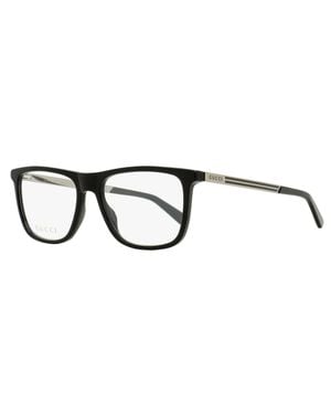 Gucci Classic Rectangular Eyeglasses Gg0691O 001-Ruthenium 54Mm Plastic (Acetate)/Metal - Black