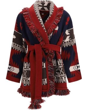 Alanui Icon Jacquard Cardigan Kashmir/Capra Hircus - Red