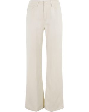 Dondup Pantalone Amber Viscosa Lino Pantaloni - White