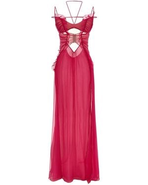 Nensi Dojaka Silk Long Dress - Pink