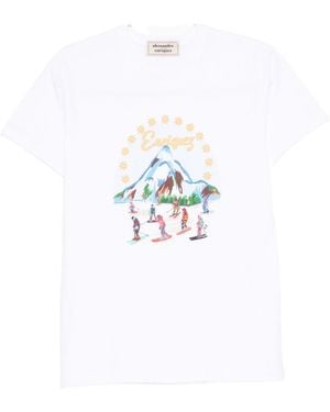 ALESSANDRO ENRIQUEZ Embroidered Cotton T-Shirt - White