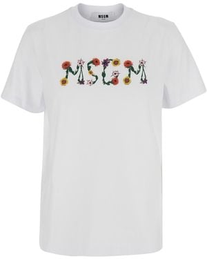 MSGM T-Shirt Round Neck - White