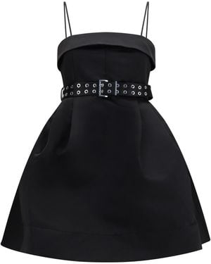 Ganni Short Satin Dress - Black