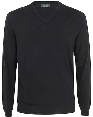 Zanone V-Neck Slim Fit - Black