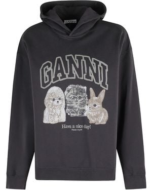 Ganni Isoli Oversize Crop Hoodie - Black