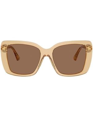 Burberry Sunglasses Square Full Rim, Transparent Frame And Dark Lens Be44564167-73 - Brown