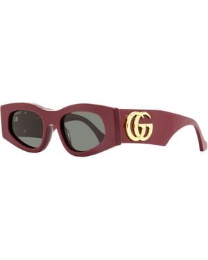 Gucci Tapered Oval Sunglasses Gg1754S 005 52Mm Plastic (Acetate) - Black