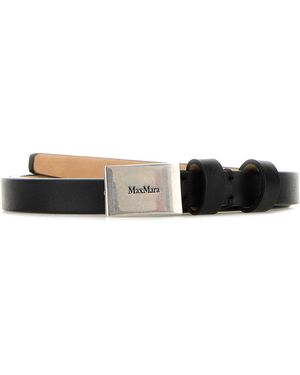 Max Mara New Plate Leather Belt in Black | Lyst