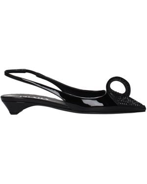 Prada Leather Flat Sandals - Black