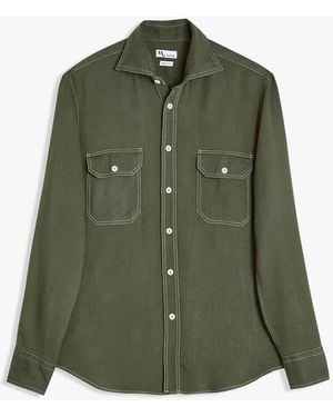 Doppiaa Aantero Double-Pockets Shirt - Green