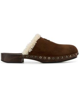 Miu Miu Suede Mules - Brown