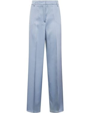 Blanca Vita Powder Satin Pisa Straight Trousers<Br - Blue