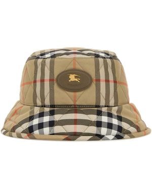 Burberry Embroidered Nylon Bucket Hat - Natural
