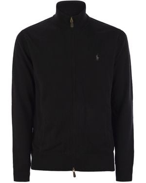Polo Ralph Lauren Wool Sweater With Zip - Black
