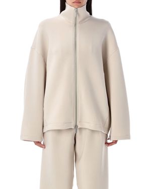 Remain Soft Zipped Jacket Viscose Sweatshirt - Natural