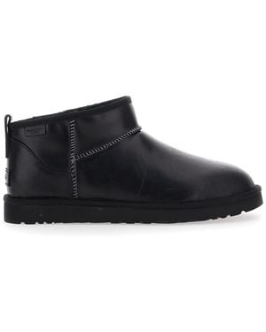 UGG 'Ultra Mini' Boots With Logo Patch On Back - Black