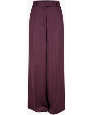 Dries Van Noten Pantalon En Satin Viscose Trousers - Purple